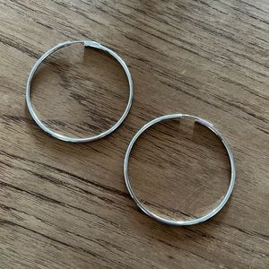 Mejuri Oversized Thin Hoops 14k White Gold